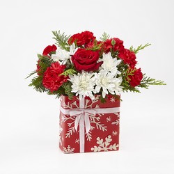 Holiday Time 17” Christmas Artificial Floral Arrangement in White